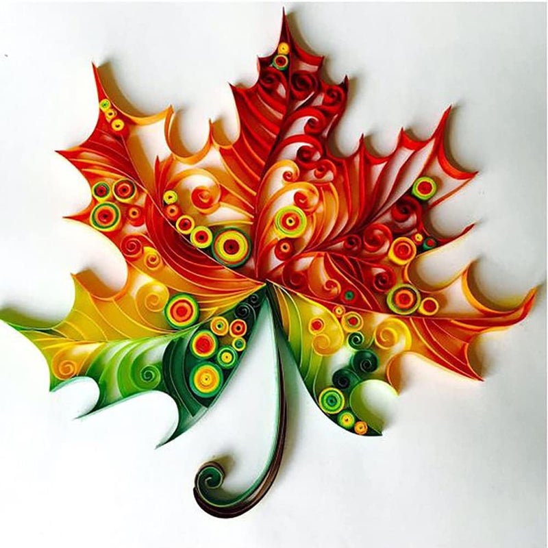 MerainMe Maple Leaves Paper Quilling Kit Paper Quilling Adult Craft Great for DIY Craft Workshop,Home Decoration, Birthday Gift,Adult Friend interaction.It's Suitable for Adult and Craftsmen.Creative Stress. - Image 1